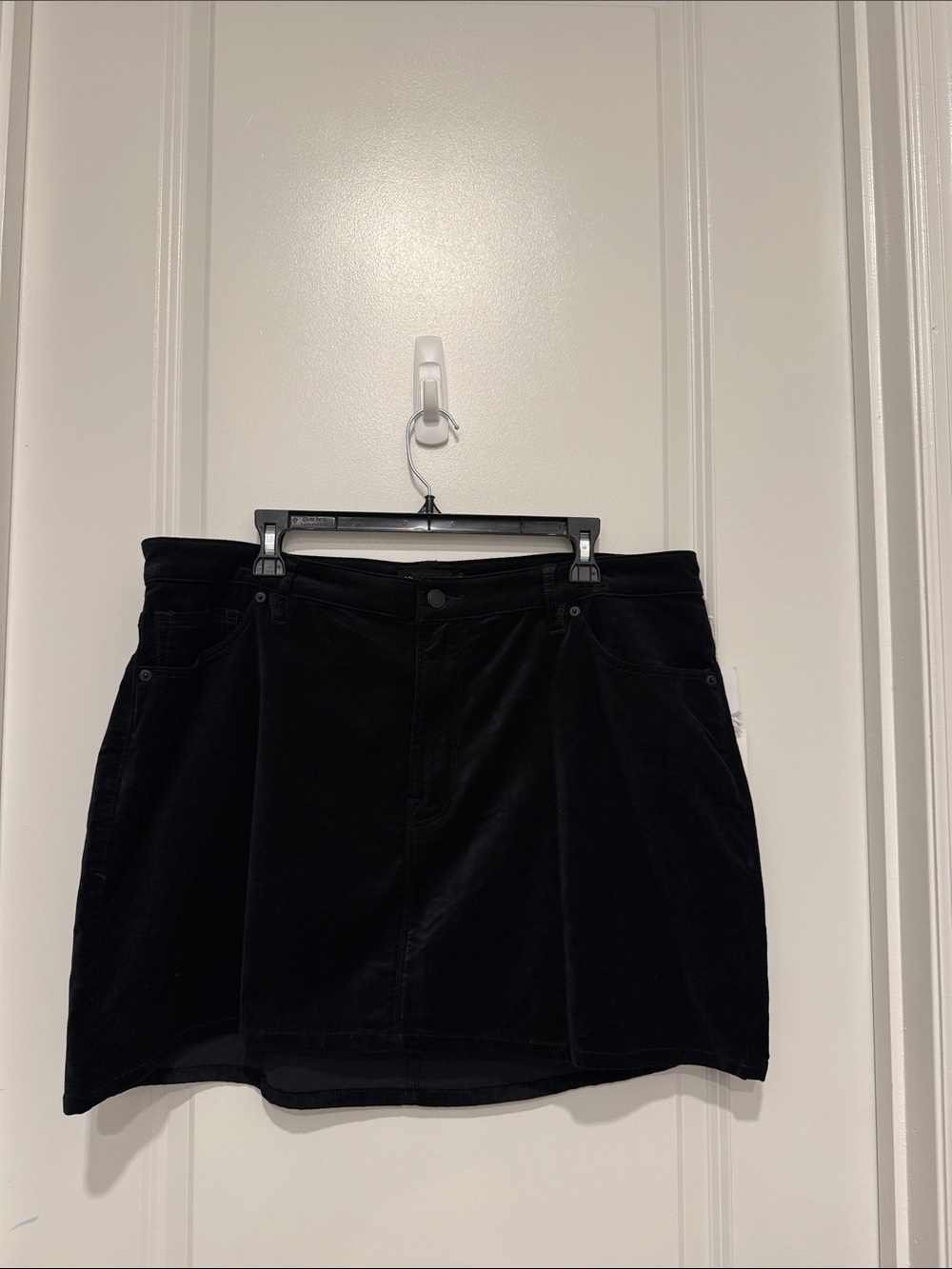 Good American Black Corduroy Mini Skirt